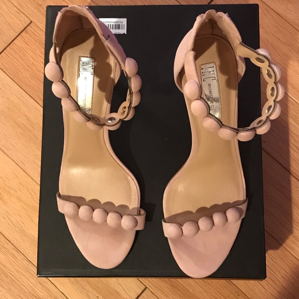 Studded ankle strap heeled sandals
